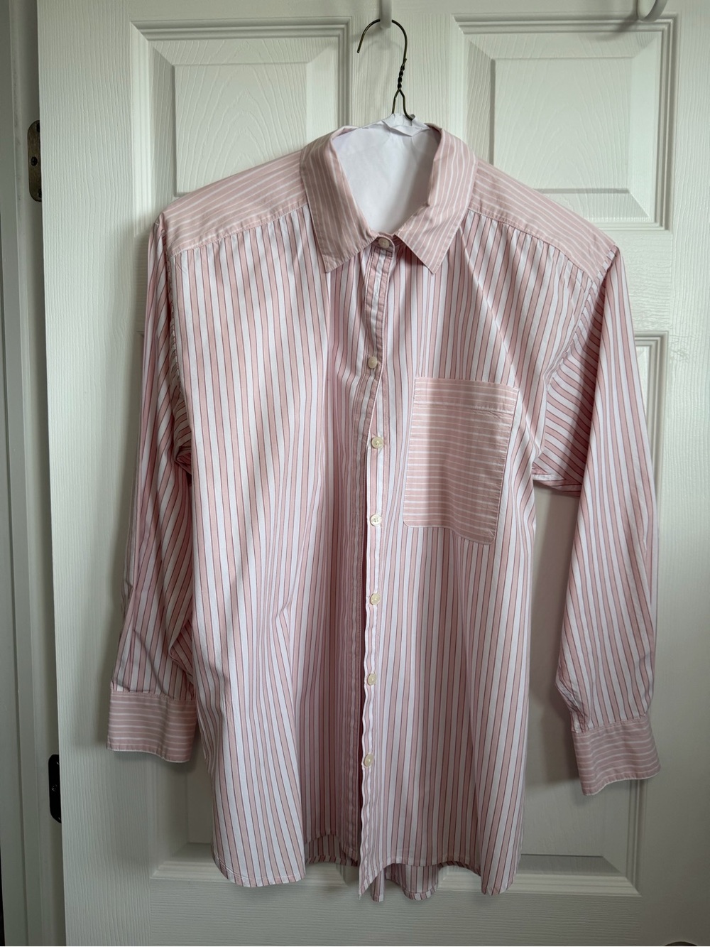 Loft Relaxed Fit Pink Striped Button-Up Shirt